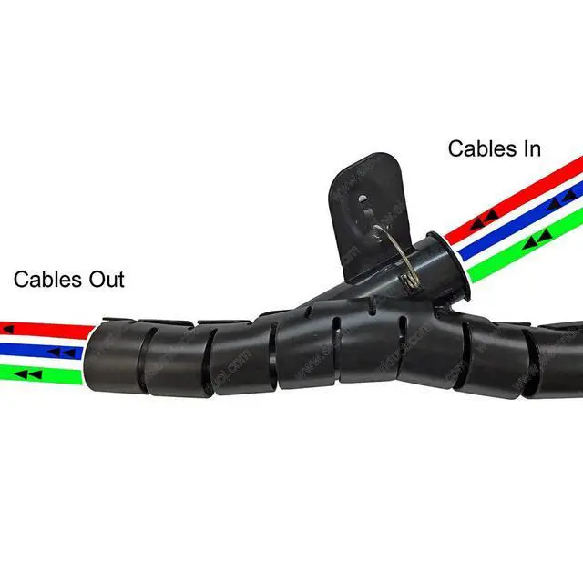 Alt view image 2 of 3 - 1" Easy Wrap Cable Manager Wire Protection Sleeve with Insertion Tool - 10 Feet - Black