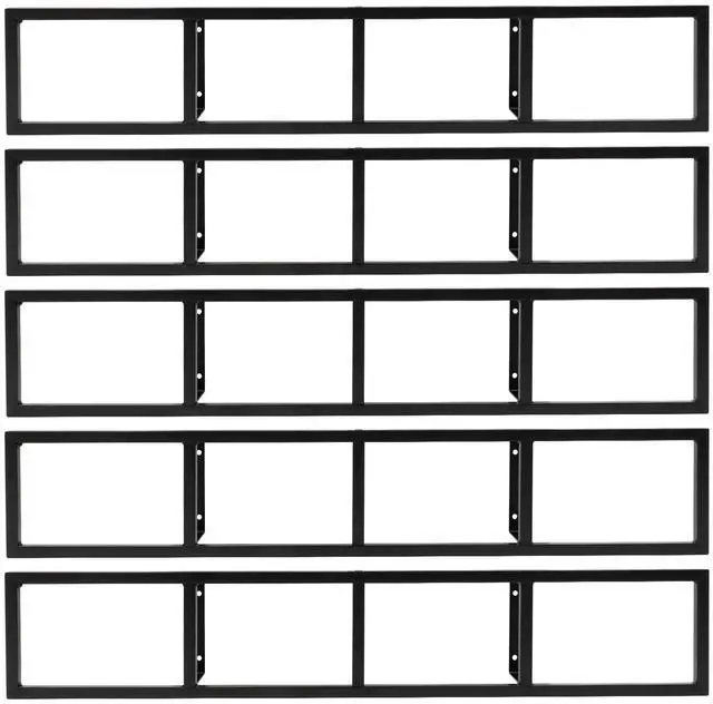 Alt view image 5 of 7 - 5 Pcs CD DVD Storage Shelf, 34 Inch Wall Mount Media Shelf Metal CD Storage Rack with 4 Compartments, Video Game Organizer Wall Mount for Living Room, Load 22.04lbs(Black)