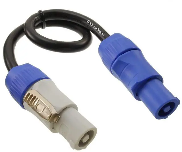 Main image of CablesOnline, 1ft. 16AWG Stage Lighting Fixture PowerCon-Compatible Power-Through Jumper Cable, PC-KA601