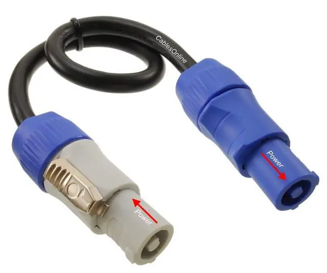 Alt view image 3 of 5 - CablesOnline, 1ft. 16AWG Stage Lighting Fixture PowerCon-Compatible Power-Through Jumper Cable, PC-KA601