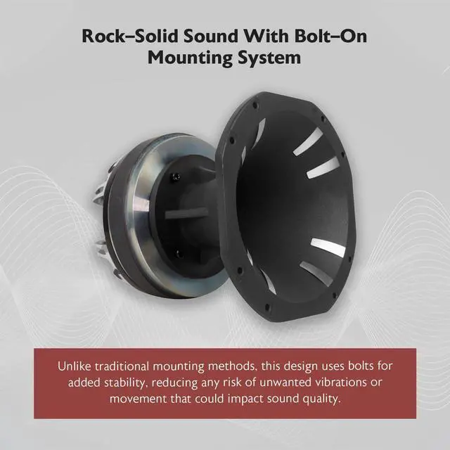 Alt view image 6 of 7 - HT151 3" 450w Car/Pro Aluminum Horn Titanium Tweeter w/ 3" Voice Coil | 150W RMS, Compression Driver, 105dB, 60 Oz Magnet, Kapton Voice Coil, Ferro Fluid Cooled, 8 Ohm, 800Hz-20kHz, Bolt-On