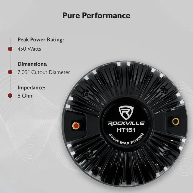 Alt view image 7 of 7 - HT151 3" 450w Car/Pro Aluminum Horn Titanium Tweeter w/ 3" Voice Coil | 150W RMS, Compression Driver, 105dB, 60 Oz Magnet, Kapton Voice Coil, Ferro Fluid Cooled, 8 Ohm, 800Hz-20kHz, Bolt-On