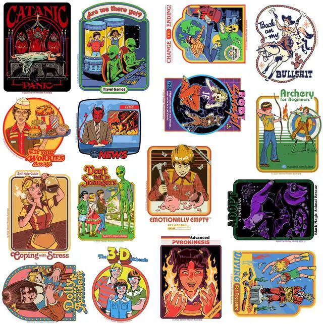 Alt view image 3 of 6 - Steven Rhodes Dark Humor 200 Vinyl Stickers Waterproof Die-Cut Decals Car