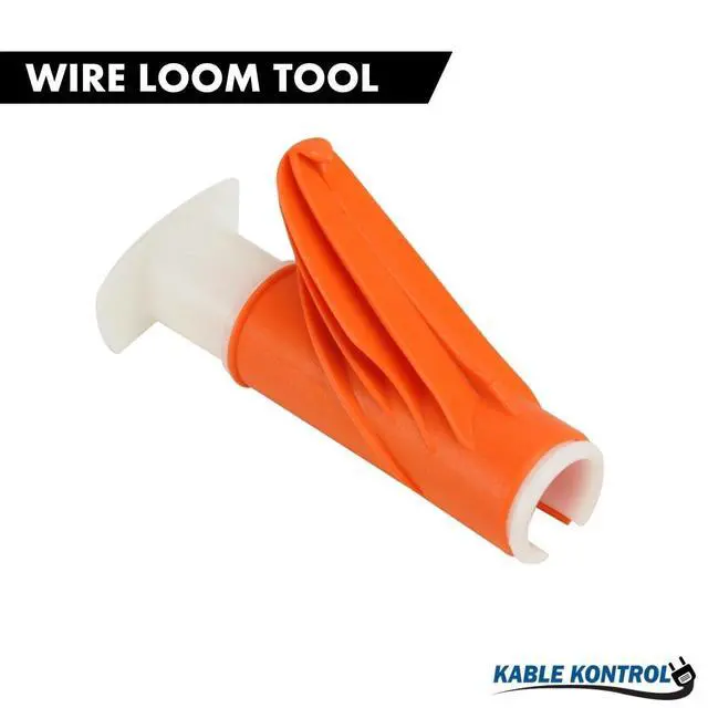 Alt view image 2 of 7 - Wire Loom Installation Tool For 2" Inch Wire Looms Conduit Woven Wrap Cable Sleeving Insertion - Orange - 1 Pc/Pack
