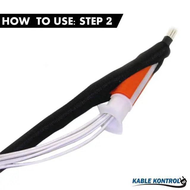 Alt view image 5 of 7 - Wire Loom Installation Tool For 2" Inch Wire Looms Conduit Woven Wrap Cable Sleeving Insertion - Orange - 1 Pc/Pack