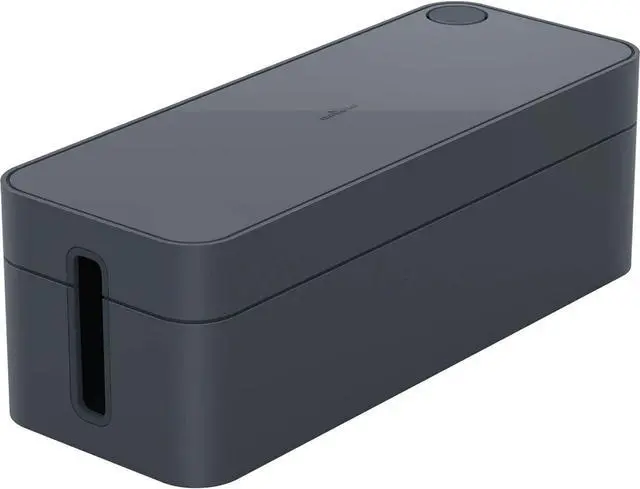 Main image of Cavoline Cable Management Box L - Safely Store Power Blocks and Cables - USB Cable Outlet for Charging Devices - Made of Flame Retardant Plastic - Large Box in Graphite