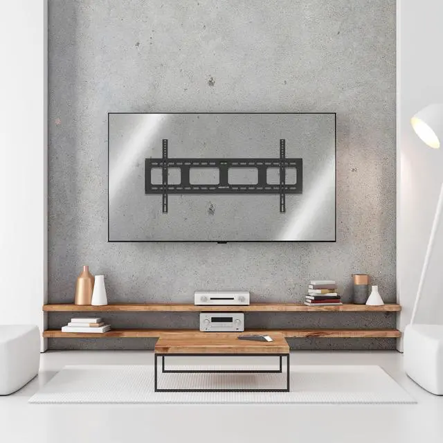 Alt view image 6 of 7 - Heavy-Duty Fixed Tilt TV Wall Mount for 4390 Inch Flat Screen TVs | Low Profile 1.5 Slim Design | VESA 100x100 to 800x600 | 220 lb Capacity | 8° Downward Tilt | 16/24 Stud Installation