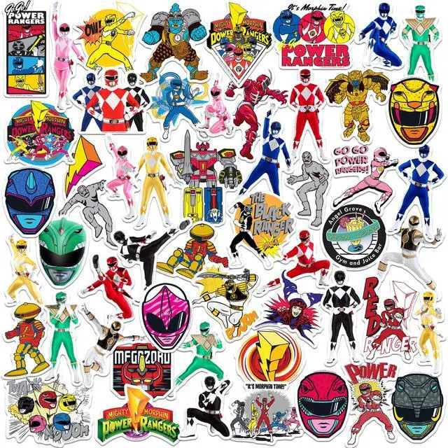 Main image of Mighty Morphin Power Rangers Variety 50ct Vinyl L, Tablet, Indoor/Outdoor