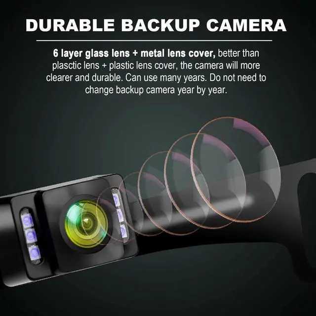 Alt view image 3 of 6 - Backup HD Camera Rear Front View License Plate Night Vision Waterproof Compatible with Alpine Car Radio iLX-F409 iLX-F409 ILX-F509 ILX-W650 ILX-W650 INE-W960 INE-W970HD IVE-W535HD