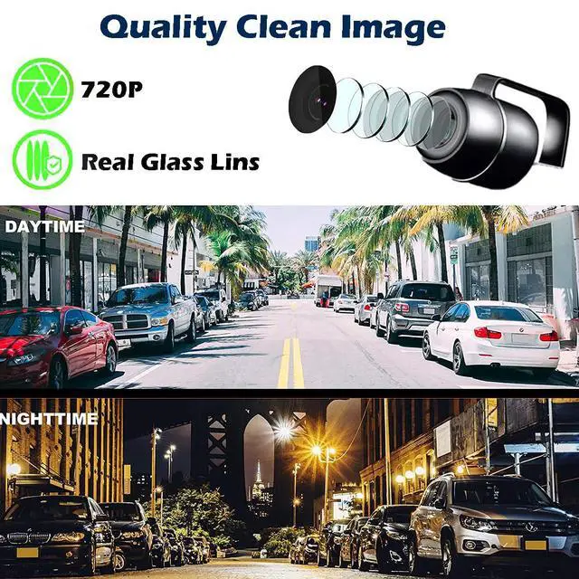 Alt view image 3 of 5 - Backup Camera HD Rear Front View License Plate Night Vision Waterproof Compatible with Clarion Dual Boss Jensen Stinger Podofo Soundstream Eonon Cartreque Sanptent Car Radio