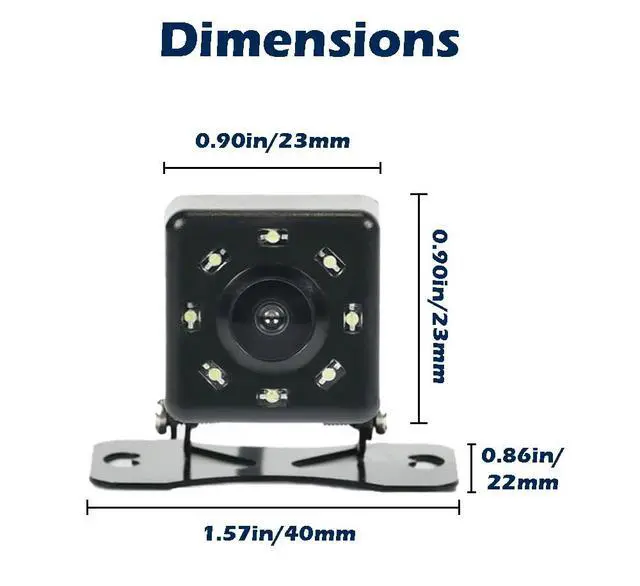 Alt view image 4 of 6 - Backup Camera HD Rear View License Plate Night Vision Waterproof Compatible with Clarion Dual Boss Jensen Stinger Podofo Soundstream Eonon Cartreque Sanptent Car Radio