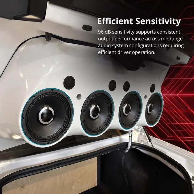 Alt view image 4 of 7 - Americano 6A200MS-8, 6.5 Sealed-Back Midrange Speaker 8 Ohm, 200W Car Audio Driver for Space-Limited Installs, 1.5 Voice Coil, Water & UV Resistant Cone, USA Made
