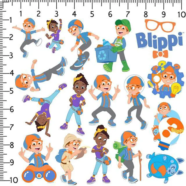 Alt view image 2 of 6 - Blippi 100 Vinyl Stickers Waterproof Die-Cut Decals Laptop Water Bottle Car