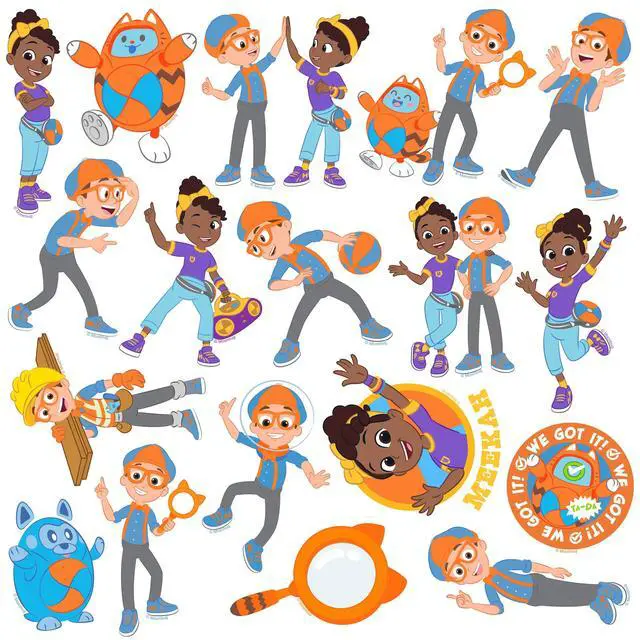 Alt view image 4 of 6 - Blippi 100 Vinyl Stickers Waterproof Die-Cut Decals Laptop Water Bottle Car