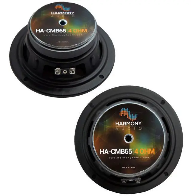Alt view image 5 of 6 - Carbon Midbass Midrange Speakers 6.5" 4 Ohm 3 Pairs HC-CMB65 | Crisp vocals and punchy low end, triple set for full vehicle builds, drop in fit for standard cutouts, 6.5 inch size