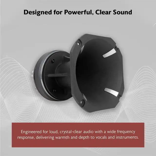 Alt view image 4 of 7 - HT120 2" 360w Car/Pro Aluminum Horn Titanium Tweeter w/ 2" Voice Coil | 360W Peak / 120W RMS, Compression Driver, 34 oz Magnet, Kapton Coil, Ferro Fluid Cooling, 8 Ohms, Bolt-On, Shallow Mount