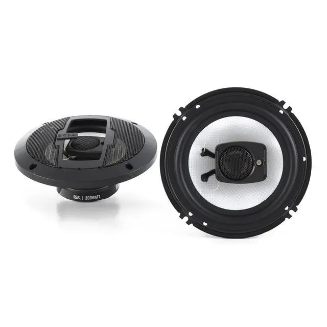 Alt view image 2 of 7 - R63 Set of 2 Riot 6.5" 300 Watt 3-Way 4 Ohm Full Range Car Audio Coaxial Stereo Speakers with Tweeter & Poly Injection Cone, Pair