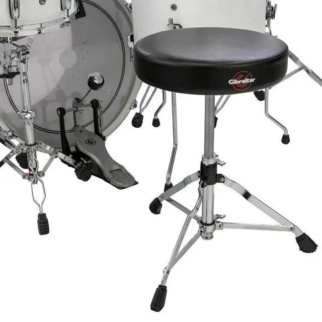 Alt view image 2 of 7 - Drum Seat Throne, 13 Round Vinyl Seat, Adjustable Height, Cushioned Top with Memory Lock, Single-Braced Collapsible Tripod for Portability (5608)