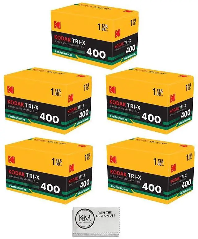 Main image of Tri-X 400 Black & White Negative Film | 35mm Roll Film + Cloth | 36 Exposures Per Roll, Classic Grain Structure and Fine Grain| 5 Rolls with Microfiber Cloth