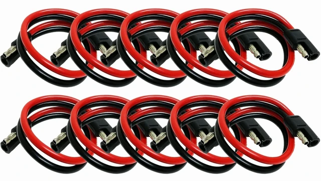 Main image of 10 Pieces 10 Gauge 12" inch Long Quick Disconnect Power Wire Cable Harness