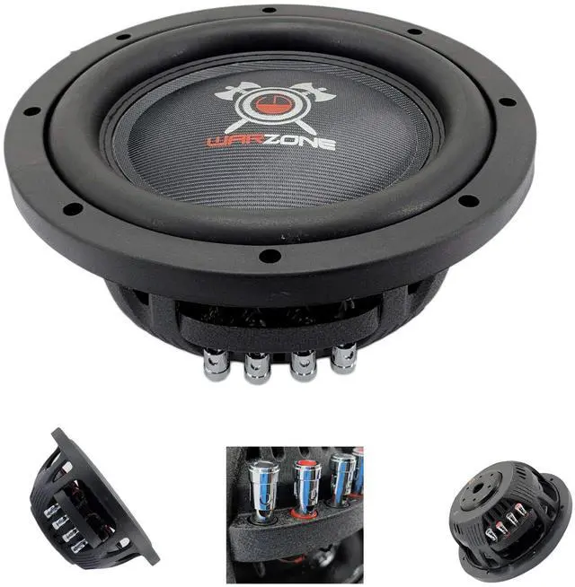 Main image of Warzone WZ10D4-1 10 Inch 1200 Watt Max Power Elite Car Audio Shallow Subwoofer 4 Ohm DVC - Dual Voice Coil Stereo Competition Grade Sub - Single Subwoofer