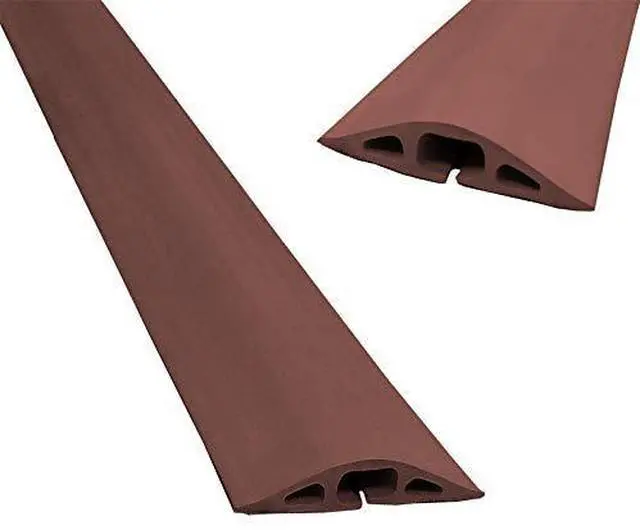 Main image of D-22 Rubber Duct Cord Cover 1x5/8 Inch Channel Flexible Wire Protector - 5 Feet (Brown)