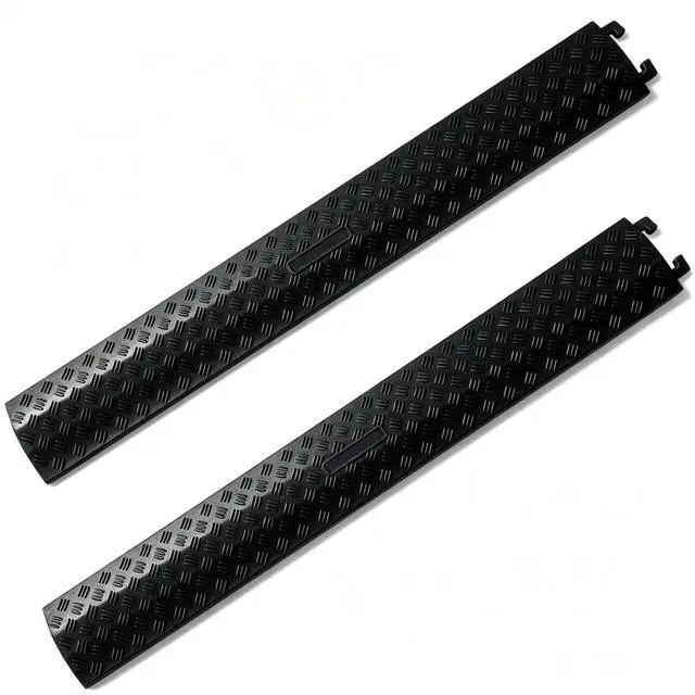 Main image of 2-Pack 40.5" Cable Ramp 1-Channel, 2000 lbs, Black | Heavy Duty Cord Ramp, Drop Over Hose & Cord Protector for Indoor Outdoor High Traffic Areas, All-Weather Use