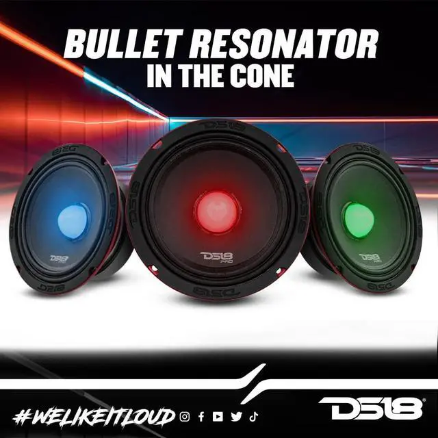 Alt view image 3 of 7 - PRO-X6.4BMRGB Loudspeaker with RGB Light Bullet - 6.5", Midrange, 500W Max, 250W RMS, 4 Ohms - Premium Quality Audio Door Speakers for Car or Truck Stereo Sound System (1 Speaker), Black