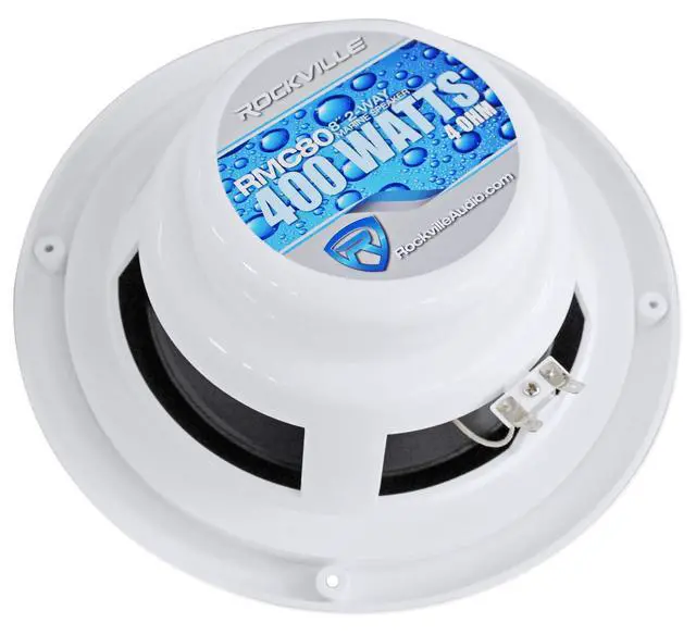 Alt view image 5 of 7 - Pair RMC80W 8" 800W Marine Boat Speakers, 4 Ohm, Waterproof, UV-Resistant, Clear Sound, Durable Build for Boating and Outdoor Audio
