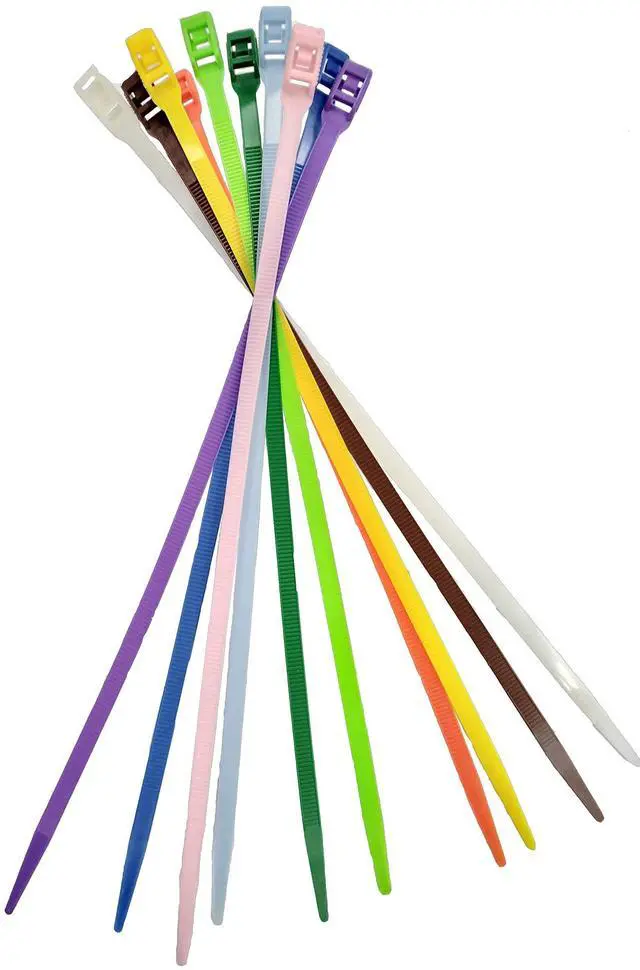 Main image of 14" Low Profile Cable Ties - 100 Pack (Multicolor)