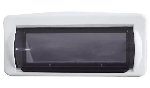 Alt view image 2 of 6 - RWSG4W White Universal Marine/Boat Receiver Splash Guard Housing | Fits 1 DIN Head Units, UV-Resistant ABS, Spring Loaded Flip Door, Stainless Steel Hardware, EVA Foam Gasket, Waterproof