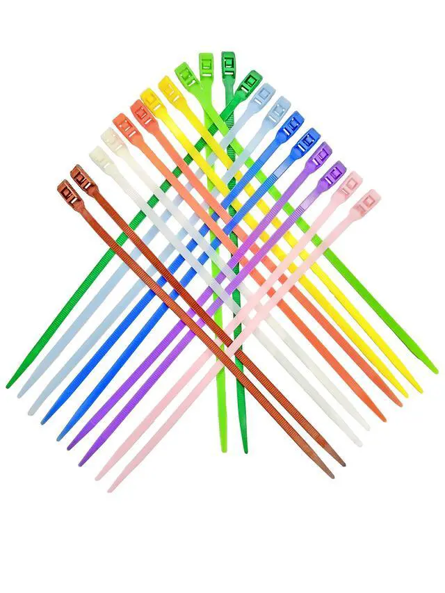 Alt view image 2 of 2 - 14" Low Profile Cable Ties - 100 Pack (Multicolor)