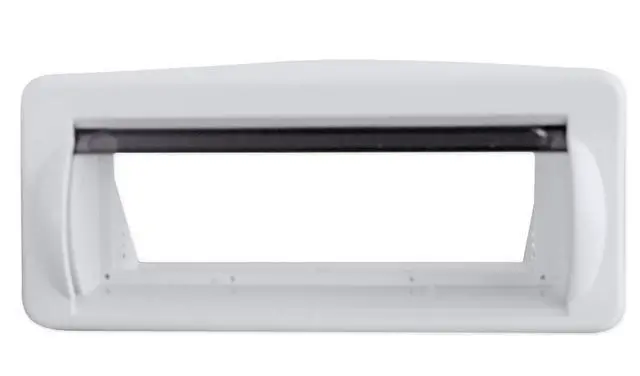 Alt view image 3 of 6 - RWSG4W White Universal Marine/Boat Receiver Splash Guard Housing | Fits 1 DIN Head Units, UV-Resistant ABS, Spring Loaded Flip Door, Stainless Steel Hardware, EVA Foam Gasket, Waterproof