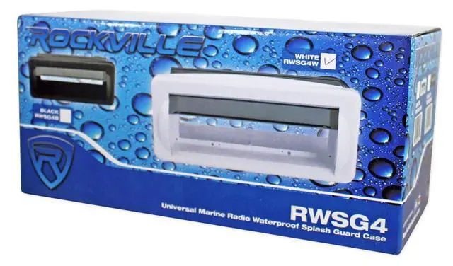 Alt view image 6 of 6 - RWSG4W White Universal Marine/Boat Receiver Splash Guard Housing | Fits 1 DIN Head Units, UV-Resistant ABS, Spring Loaded Flip Door, Stainless Steel Hardware, EVA Foam Gasket, Waterproof