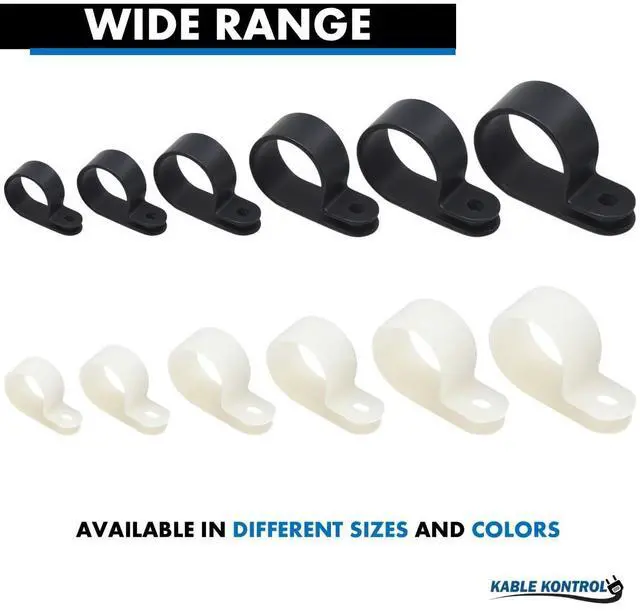 Alt view image 4 of 7 - Nylon Cable Clamps RType 1-1/4 Diameter 100 Pcs - Nylon 6-6 Screw Mount Wire Clamps Cord Clips Mounting Fastener Clips Cord Clamp for Industrial & Automotive Use - White/Natural