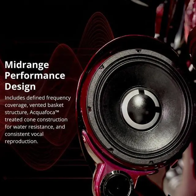 Alt view image 6 of 7 - Americano 6A200M-8, 6.5 Midrange Speaker 8 Ohm, 200W Midrange Driver, 1.5 Voice Coil, Vented Steel Basket, Water & UV Resistant Cone, Mobile & Pro Audio, USA Made