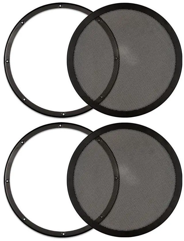 Main image of Monitor Subwoofer Part, Heavy Duty Steel Mesh Snap On Woofer Grills for 12" Speakers 2 Grill Pack (SG-M12-2)