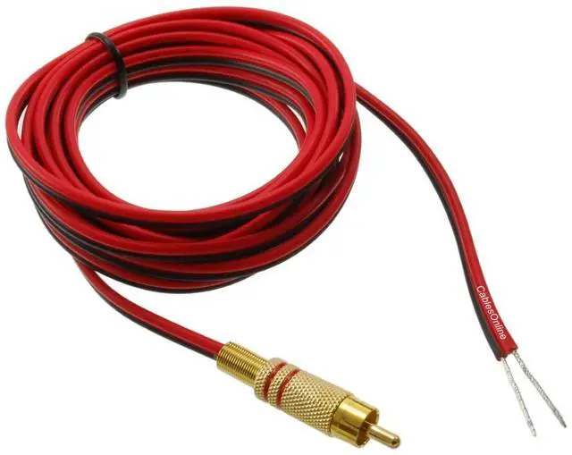 Main image of CablesOnline, 10ft 18 AWG Speaker Wire Single Cable with RCA Male Plug, AV-SK110