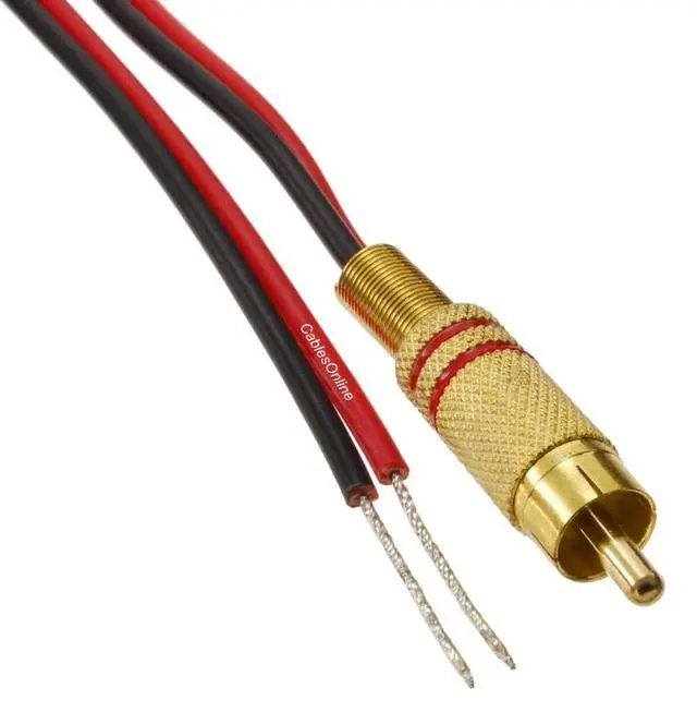 Alt view image 3 of 5 - CablesOnline, 10ft 18 AWG Speaker Wire Single Cable with RCA Male Plug, AV-SK110