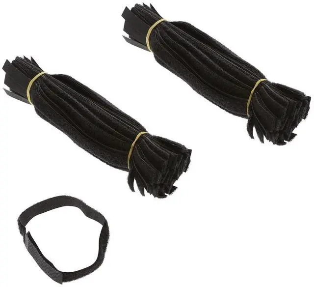 Main image of 9 Inch (100-pack) Hook and Loop Self Gripping Fastening Cable Ties 1/2" Width - Multipurpose Microfiber Cloth Cable Organizer Self Adesive Pre-Cut Straps