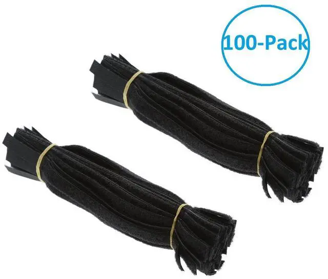 Alt view image 2 of 4 - 9 Inch (100-pack) Hook and Loop Self Gripping Fastening Cable Ties 1/2" Width - Multipurpose Microfiber Cloth Cable Organizer Self Adesive Pre-Cut Straps