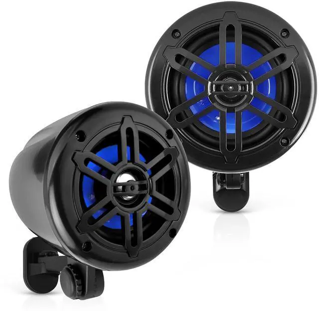 Main image of 4 Waterproof Off-Road Speakers - 150W 2-Way Marine Woofer Sound System w/ 360° Rotatable Bracket, Full Range Outdoor Audio Stereo Speaker for Motorcycle ATV Jeep Boat, Includes Brackets (Black)
