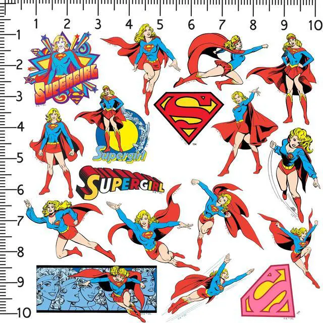 Alt view image 2 of 6 - Supergirl Retro 100 Vinyl Stickers Waterproof Die-Cut Decals Laptop Car