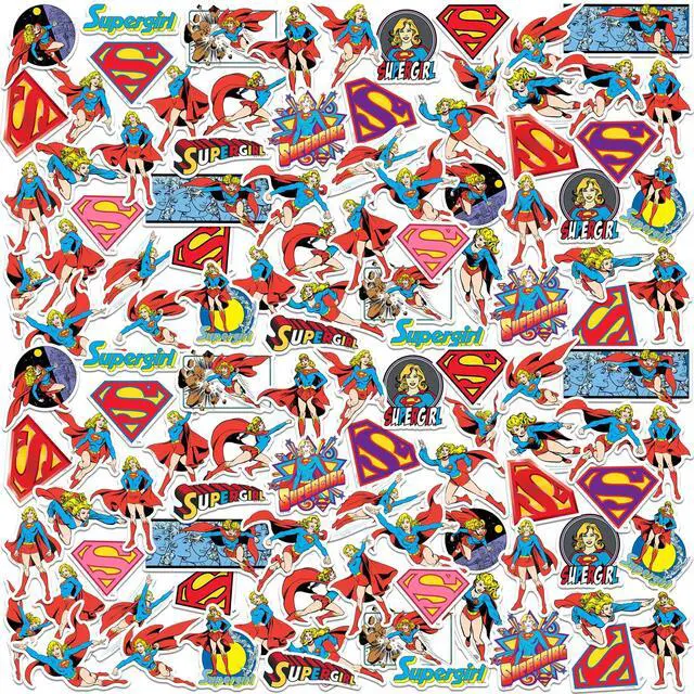 Main image of Supergirl Retro 100 Vinyl Stickers Waterproof Die-Cut Decals Laptop Car