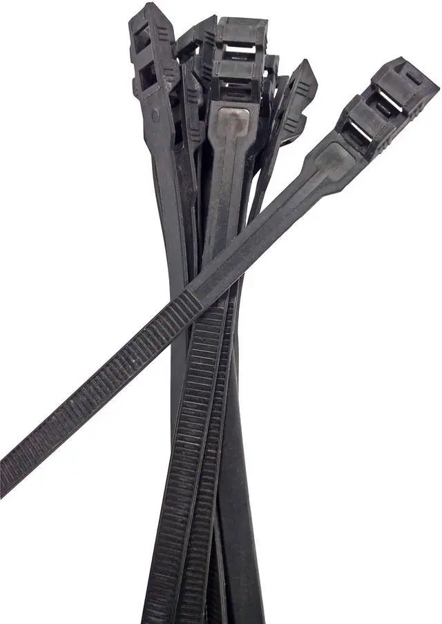 Main image of 10.4" Low Profile Cable Ties - 100 Pack (Black)