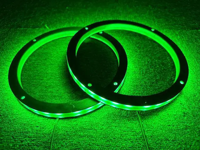 Alt view image 4 of 7 - Sando Tech 2PCS 6.5" Car LED Speaker Ring Lights Million Colors Shift Coaxial Speaker Rings Dream Color Chasing Flow Series + RGB Spacer Ring Light Bluetooth App & Remote Control