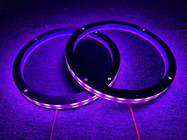 Alt view image 6 of 7 - Sando Tech 2PCS 6.5" Car LED Speaker Ring Lights Million Colors Shift Coaxial Speaker Rings Dream Color Chasing Flow Series + RGB Spacer Ring Light Bluetooth App & Remote Control