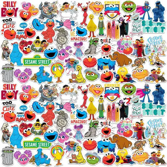 Main image of Sesame Street 150 Vinyl Stickers Waterproof Die-Cut Decals Laptop Scrapbook