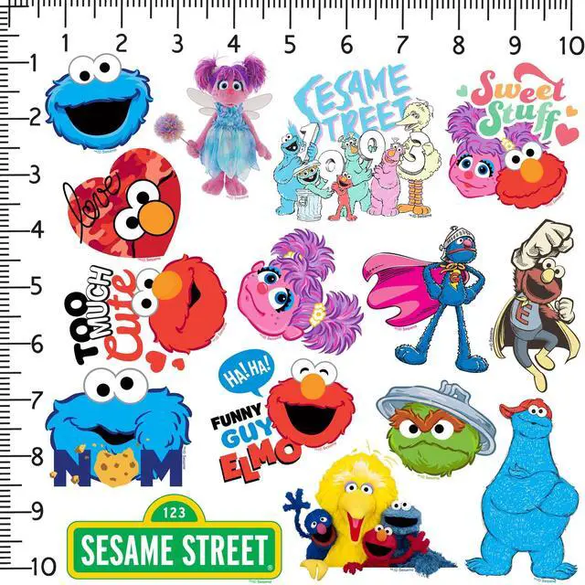 Alt view image 2 of 6 - Sesame Street 150 Vinyl Stickers Waterproof Die-Cut Decals Laptop Scrapbook