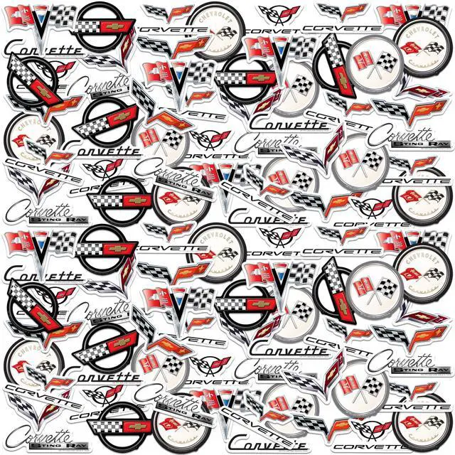 Main image of Chevrolet Corvette 200 Vinyl Stickers Waterproof Die-Cut Decals Laptop Car